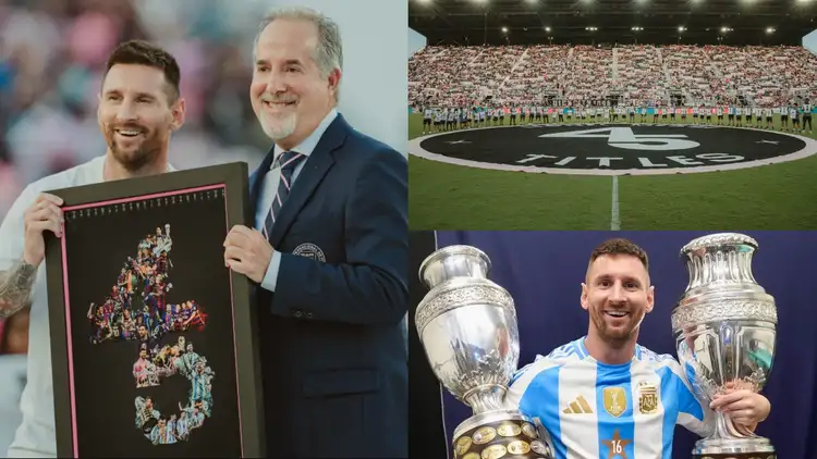 Inter Miami pays tribute to Messi following his Copa America Victory.